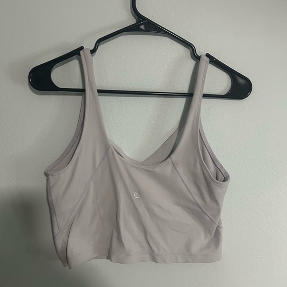 Lululemon Light Purple/ White Cropped Align Tank Top - Picture 2 of 3